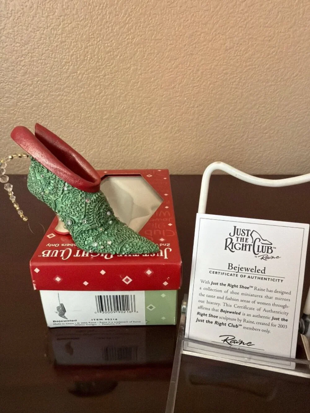 Just the Right Shoe Raine 2003/2004 Club Ornaments Bejeweled Fantasia Christmas